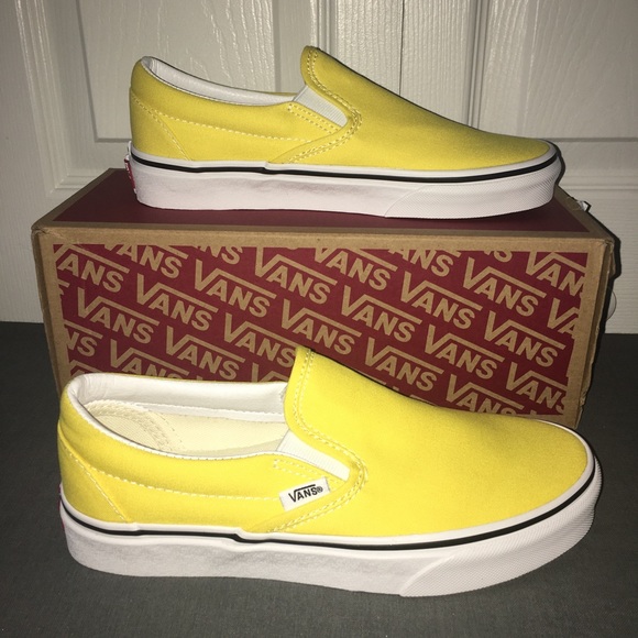 vans slip on vibrant yellow